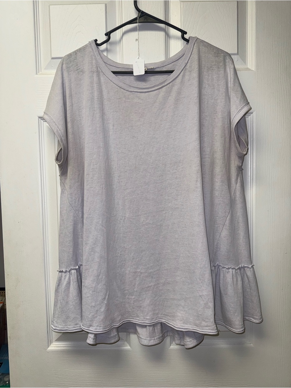 easel lavender Short-Sleeve Ruffle-Hem oversized tee - Picture 2 of 4